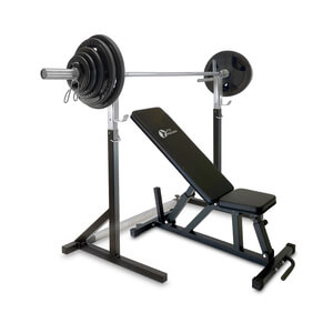 Benk, Stativ &amp; Tri-Grip Vektstangsett 87.5 kg, JTC Power