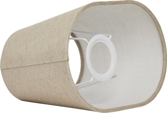 Basic oval lampeskjerm, beige, lengde 23 cm – Watt & Veke - Design - Stoff / Tekstil