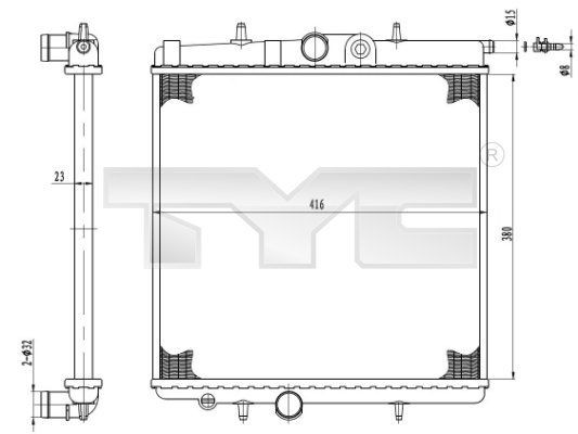 Radiator TYC 726 0017 R Radiator TYC 726 0017 R