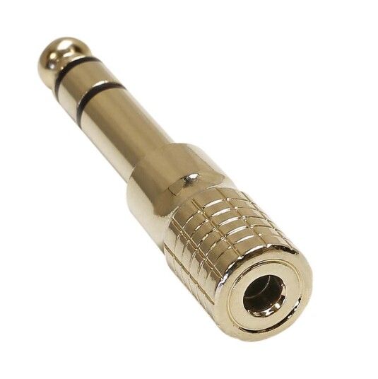 Adapter 3,5 mm stereo jack til 6,3 mm stereo jack Gull Adapter 3,5 mm stereo jack til 6,3 mm stereo jack Gull