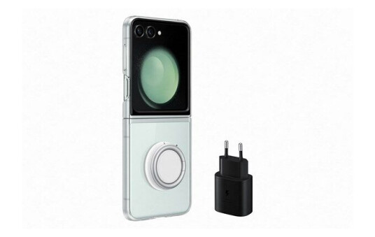 Samsung Galaxy Z Flip5 Starter Pack (Clear Gadget Case + TA800 Charger)
