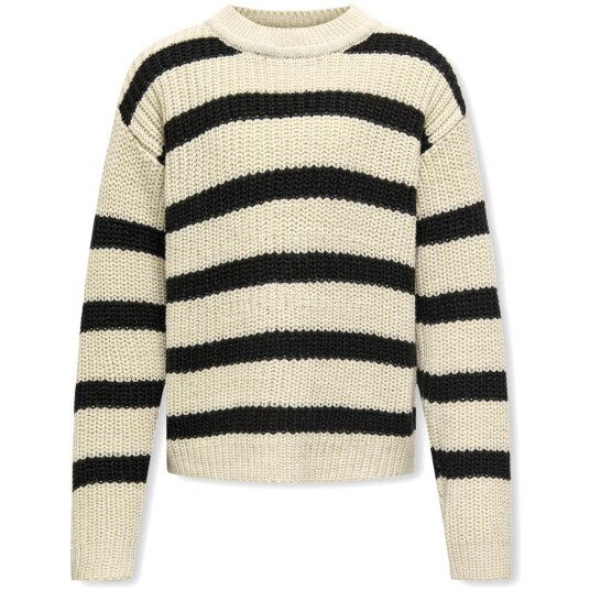 kids ONLY Eggnog Black Kogjusty L/S Stripe Pullover Knt Noos 158-164