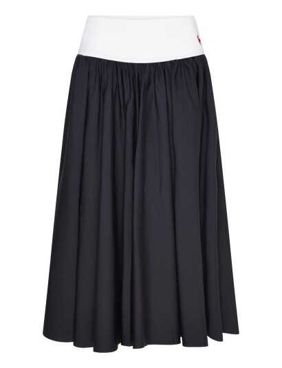 Polo Ralph Lauren Contrast Waistband A Line Skirt   Black   L