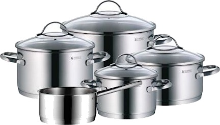 WMF Provence Plus 9 deler 4 gryter, 1 kasserolle og 4 glasslokk