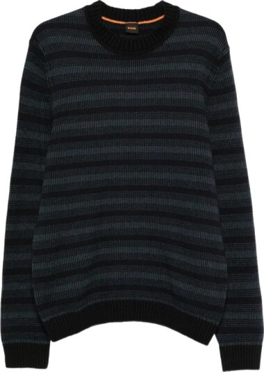 Boss, Herre, Strikkevarer, Svart, 2XL,