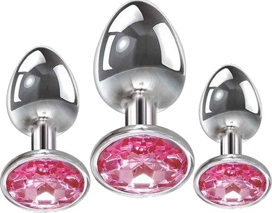 A & E Adams Pink Gem Anal Plug Set