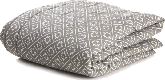 Songvaar® Quilt teppe grått m/hvitt mønster 150x150cm
