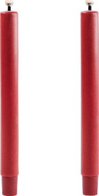 Uyuni LED Mini Kronelys - 1,3x12cm, Karminrød - 2 pk