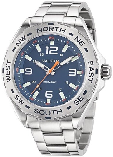 Nautica Herreklokke NAPCWS302 Clearwater Beach Blå/Stål Ø48 mm