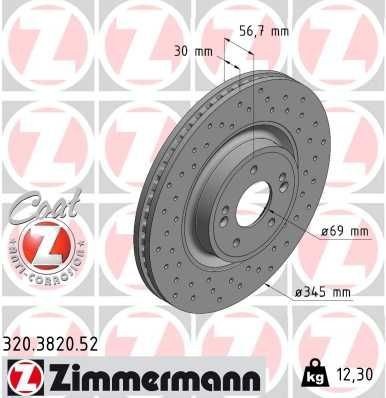 Bremseskive ZIMMERMANN 320.3820.52