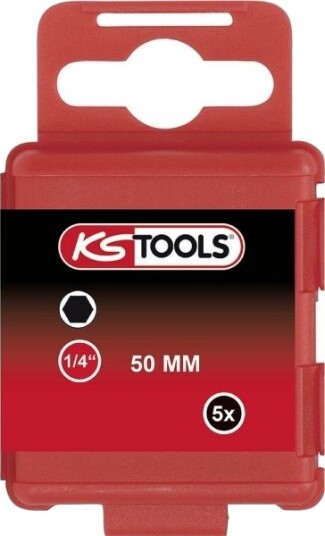 Ks Tools 911.2810 Sekskant-Bit, Spesialstål, Nikkelfisert E 6,3, 5 Stk