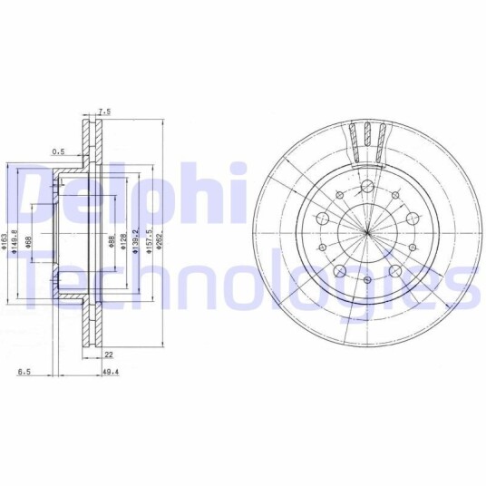 Bremseskive DELPHI BG2425 Bremseskive DELPHI BG2425