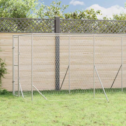 Vidaxl Utendørs Hundekennel Sølv 2X6X2 M Galvanisert Stål