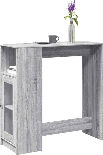  Barbord med stativer grå sonoma 101x40x103,5 cm konstruert tre 8721158386571