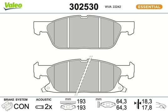 Bremseklosser VALEO 302530