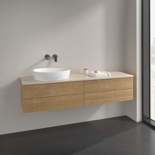 Villeroy & Boch Antao Servantskap med 4 skuffer 160x50x36 cm u/lys Eik/Crème