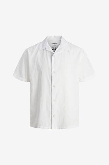 Jack & Jones Skjorte jjeSummer Resort Linen Blend Shirt Hvit