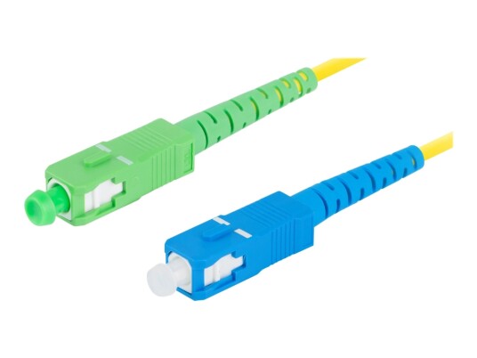 Lanberg Koblingskabel Sc/Apc Enkeltmodus Hann Til Sc/Upc Enkeltmodus Hann 1 M 1 M 3 Mm Fiberoptisk Simpleks 9 / 125 Micron G.657.A1 Halogenfri Gul FO SASU SS21 0010 YE