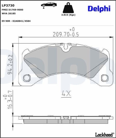 DELPHI LP3730 Bremseklosser