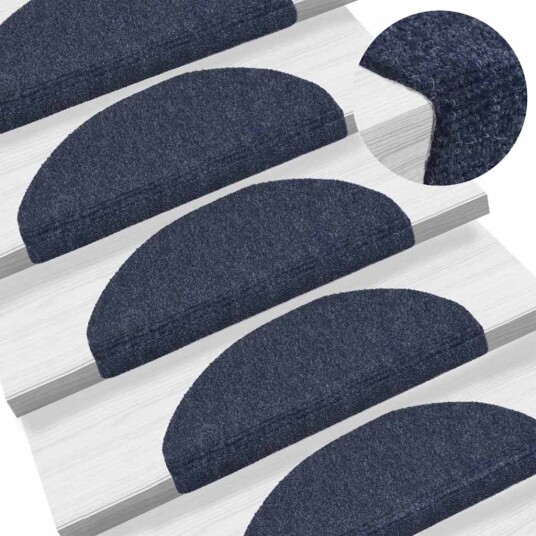 vidaXL Selvklebende trappematter nålestempel 15 stk 65x21x4 cm blå
