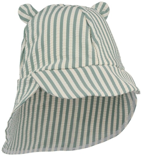 Liewood Senia Seersucker Sun Hat With Ears Green 6/9M Liewood Senia Seersucker Sun Hat With Ears Green 6/9M