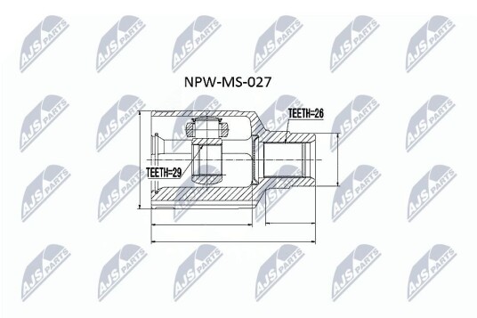 Nty Drivknute drivaksel NTY NPW MS 027