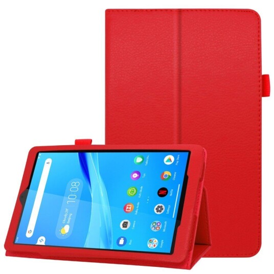 INCOVER Lenovo Tab M8 (2nd Gen.) 8" Litchi Skinn Deksel med Magnetisk Lukking & Stativfunksjon - Rød