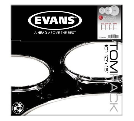 Evans Etp-G1ctd-R Tom Pack Genera G1 Coated Rock 10, 12, 16 Evans Etp-G1ctd-R Tom Pack Genera G1 Coated Rock 10, 12, 16