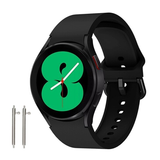 INCOVER Samsung Galaxy Silikonrem Watch4 Classic 42mm / 46mm Watch4 40mm / 44mm med Spenne - Svart