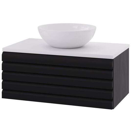 Linn Bad Selma Eikestav Heltre D45cm Servantskap Svart eik / 80cm Senter