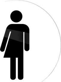 Skilt Kønsneutral Silhuet Toilet Ø10 Cm Aluminium Hvid Skilt Kønsneutral Silhuet Toilet Ø10 Cm Aluminium Hvid
