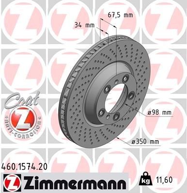 Bremseskive ZIMMERMANN 460.1574.20