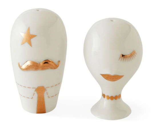Jonathan Adler Gilded Mr&Mrs Muse Salt-&-Pepper-sett