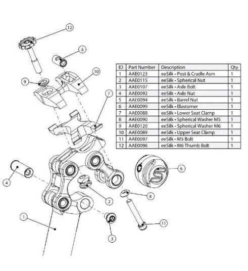 Cane Creek SPHERICAL WASHER M5 REAR EESILK 1.0/2.0/+ POST