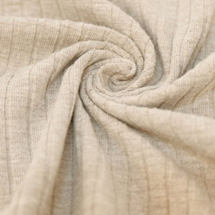 Balsløw Jersey Rib Cotton Stoff 140cm 152 Beige 50cm