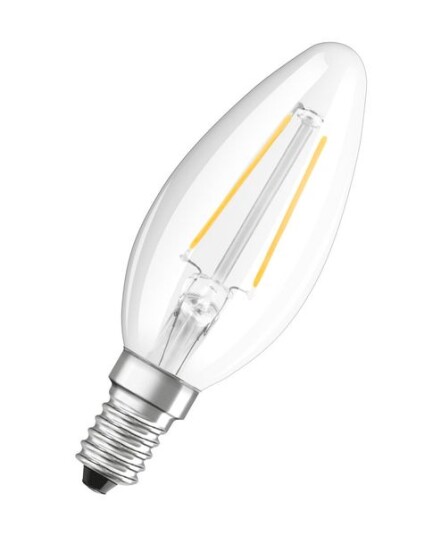 Osram LED-lyspære Candle 1,5W/827 (15W) filament clear E14 Osram LED-lyspære Candle 1,5W/827 (15W) filament clear E14