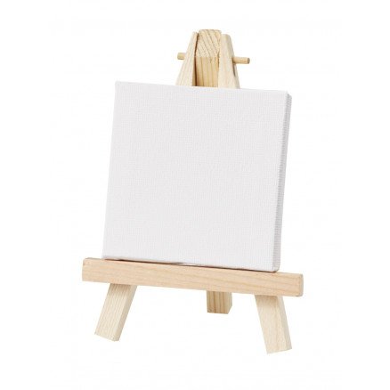 Diverse Mini Staffeli Tre med Hvitt Lerret 12,5x9cm Diverse Mini Staffeli Tre med Hvitt Lerret 12,5x9cm