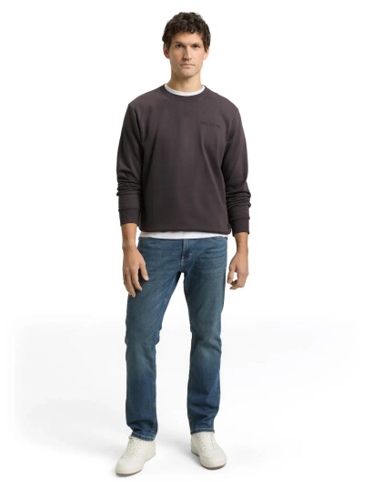 Tom Tailor Printed Crew Neck Sweater Grey XXL