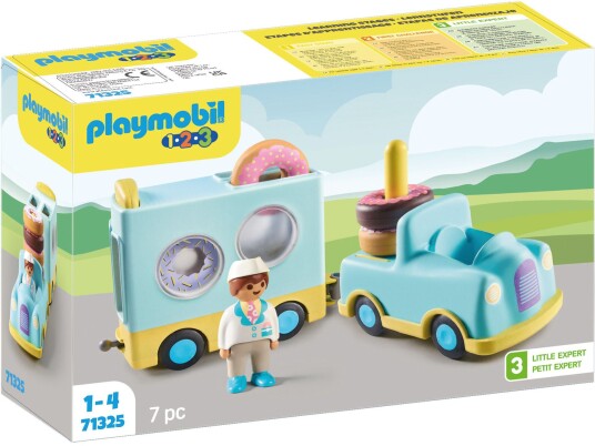 Playmobil 1.2.3 - 1.2.3: Crazy Donut Truck with Stacking and Sorting Feature