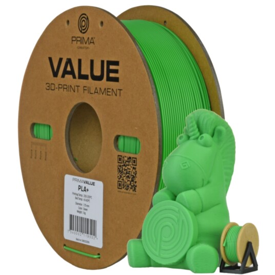 PrimaValue PLA+ 1,75mm 1kg Grønn PrimaValue PLA+ 1,75mm 1kg Grønn