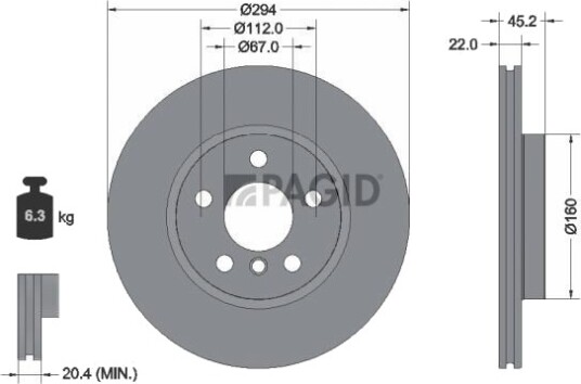 PAGID 55731NHC Bremseskive