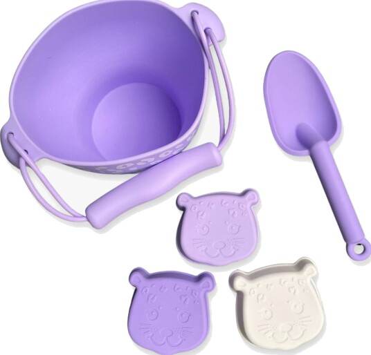 Swim Essentials Strandsett 5 Deler i Silikon, Purple Leopard
