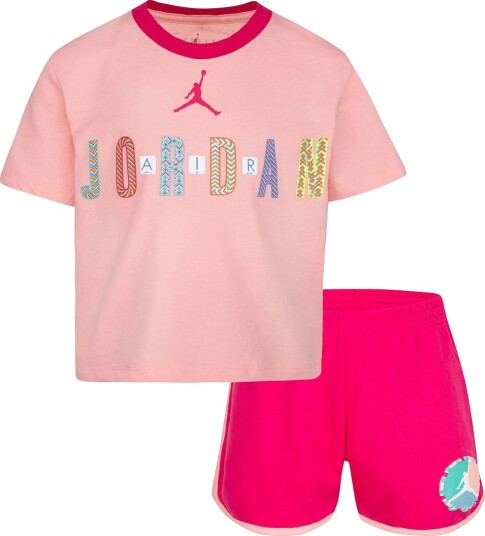 Jordan Shorts/T skjorte   Girls Bff   Rush Rosa m. Trykk   Jordan   4 5 år 104 110   Shorts