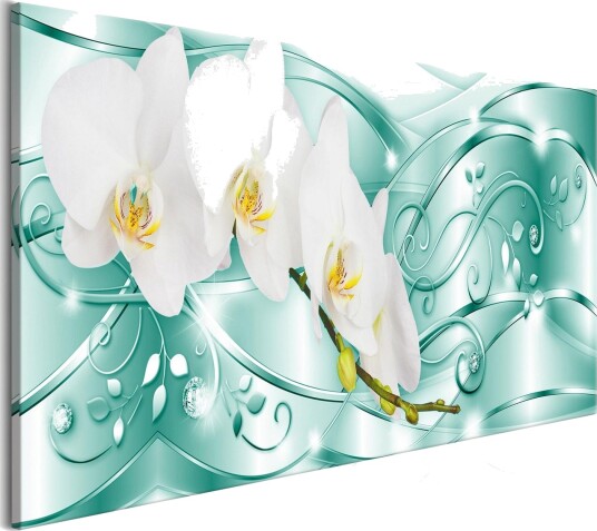 Bilde Flowering 1 Part Narrow Green 150x50 Artgeist sp. z o. o.