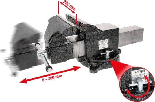 Ks Tools Skrustikke 200 mm med Max. Spann-Weite 200 mm Ks Tools Skrustikke 200 mm med Max. Spann-Weite 200 mm