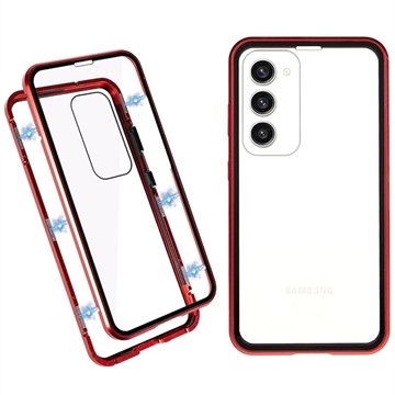 Samsung Galaxy S23+ 5G Magnetic Deksel med Herdet Glass Rød