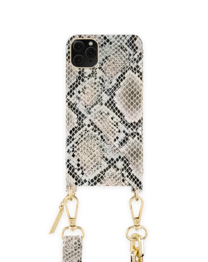 Ideal Of Sweden Statement Necklace Case iPhone 11 Pro Max Beige Shimmery Snake