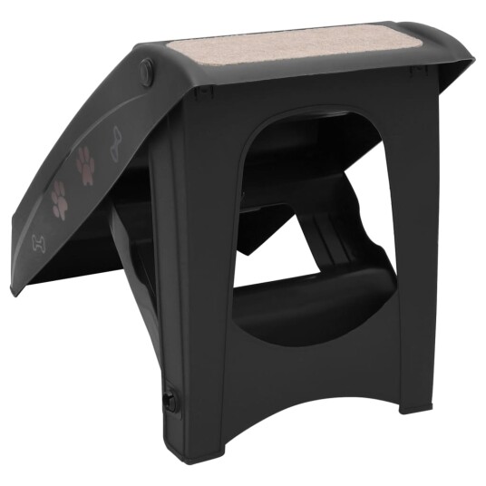 Vidaxl Hundetrapp Sammenleggbar Svart 62X40X49.5 cm