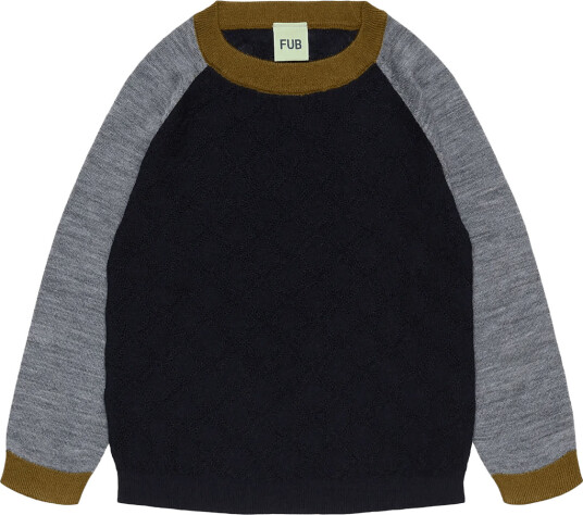 FUB Colour Block Crew   Navy   90