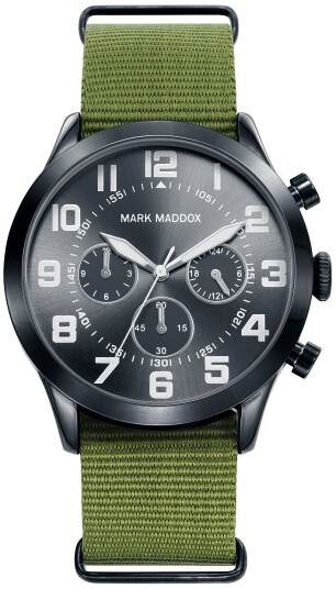 Mark Maddox Herreklokke HC0015 54 Classic Sort/Tekstil Ø43 mm